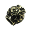 European Style Beads, Zinc Alloy Jewelry Findings, Lead-free, 12x13mm Hole:5mm, Sold by PC