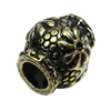 European Style Beads, Zinc Alloy Jewelry Findings, Lead-free, 13x13mm Hole:5mm, Sold by PC