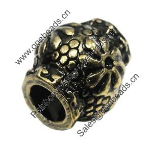 European Style Beads, Zinc Alloy Jewelry Findings, Lead-free, 13x13mm Hole:5mm, Sold by PC