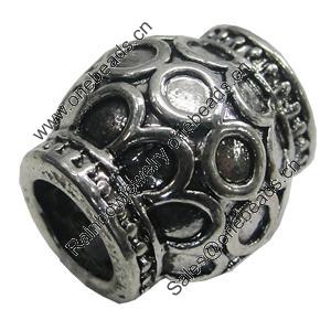 European Style Beads, Zinc Alloy Jewelry Findings, Lead-free, 13x13mm Hole:5mm, Sold by PC