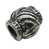 European Style Beads, Zinc Alloy Jewelry Findings, Lead-free, 13x13mm Hole:5mm, Sold by PC