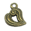 Pendant/Charm, Zinc Alloy Jewelry Findings, Lead-free, Heart 12x12mm, Sold by Bag