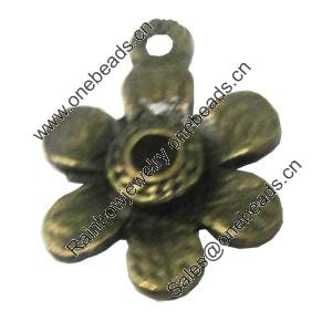 Pendant/Charm, Zinc Alloy Jewelry Findings, Lead-free, Flower 13mm, Sold by Bag