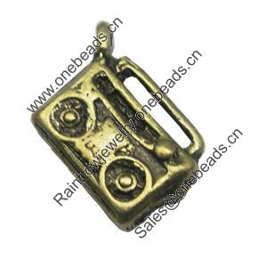 Pendant/Charm, Zinc Alloy Jewelry Findings, Lead-free, 14x18mm, Sold by Bag