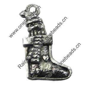 Pendant/Charm, Zinc Alloy Jewelry Findings, Lead-free, 11x19mm, Sold by Bag