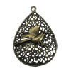 Pendant/Charm, Zinc Alloy Jewelry Findings, Lead-free, 31x44mm, Sold by Bag