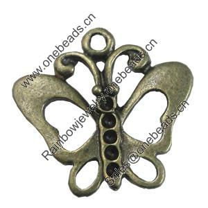 Pendant/Charm, Fashion Zinc Alloy Jewelry Findings, Lead-free, 23x22mm, Sold by Bag