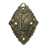 Pendant/Charm, Fashion Zinc Alloy Jewelry Findings, Lead-free, 22x31mm, Sold by Bag