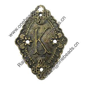 Pendant/Charm, Fashion Zinc Alloy Jewelry Findings, Lead-free, 22x31mm, Sold by Bag