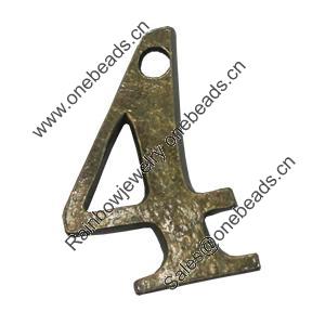 Pendant/Charm, Fashion Zinc Alloy Jewelry Findings, Lead-free, Length:30mm, Sold by Bag