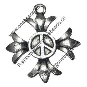 Pendant/Charm, Fashion Zinc Alloy Jewelry Findings, Lead-free, 31mm, Sold by Bag