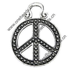 Pendant/Charm, Fashion Zinc Alloy Jewelry Findings, Lead-free, 28mm, Sold by Bag