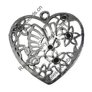 Pendant/Charm, Fashion Zinc Alloy Jewelry Findings, Lead-free, 38x38mm, Sold by Bag