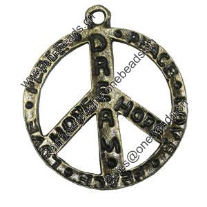 Pendant/Charm, Fashion Zinc Alloy Jewelry Findings, Lead-free, 29mm, Sold by Bag