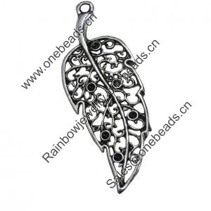 Pendant/Charm, Fashion Zinc Alloy Jewelry Findings, Lead-free, 15x38mm, Sold by Bag