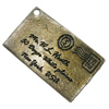 Pendant/Charm, Fashion Zinc Alloy Jewelry Findings, Lead-free, 23x40mm, Sold by Bag