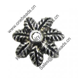 Bead caps, Fashion Zinc Alloy Jewelry Findings, Lead-free, 13mm, Sold by Bag