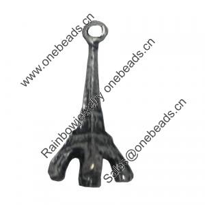 Pendant/Charm, Fashion Zinc Alloy Jewelry Findings, Lead-free, 8x27mm, Sold by Bag