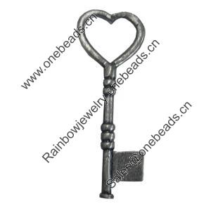 Pendant/Charm, Fashion Zinc Alloy Jewelry Findings, Lead-free, 17x46mm, Sold by Bag