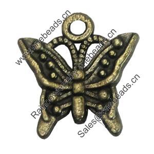 Pendant/Charm, Fashion Zinc Alloy Jewelry Findings, Lead-free, 15mm, Sold by Bag