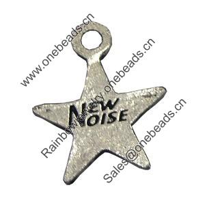 Pendant/Charm, Fashion Zinc Alloy Jewelry Findings, Lead-free, 14mm, Sold by Bag