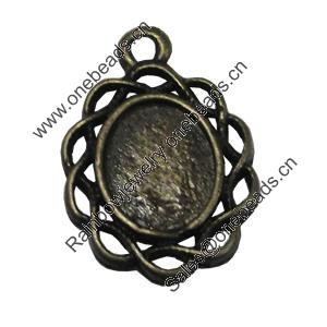 Zinc Alloy Cabochon Settings, Fashion jewelry findings, 12x18mm, inner dia:7x9mm, Sold by bag