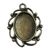 Zinc Alloy Cabochon Settings, Fashion jewelry findings, 22x28mm, inner dia:12x18mm, Sold by bag