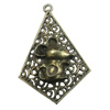 Pendant/Charm, Fashion Zinc Alloy Jewelry Findings, Lead-free, 28x40mm, Sold by Bag