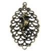 Pendant/Charm, Fashion Zinc Alloy Jewelry Findings, Lead-free, 26x43mm, Sold by Bag
