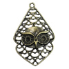 Pendant/Charm, Fashion Zinc Alloy Jewelry Findings, Lead-free, 27x44mm, Sold by Bag