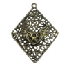 Pendant/Charm, Fashion Zinc Alloy Jewelry Findings, Lead-free, 32x44mm, Sold by Bag
