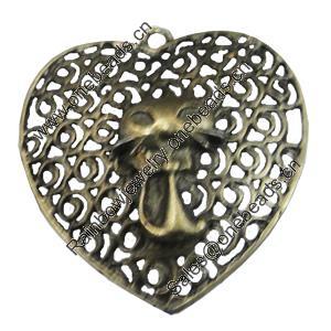 Pendant/Charm, Fashion Zinc Alloy Jewelry Findings, Lead-free, 36x36mm, Sold by Bag