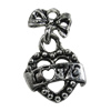 Pendant/Charm, Fashion Zinc Alloy Jewelry Findings, Lead-free, 14x20mm, Sold by Bag