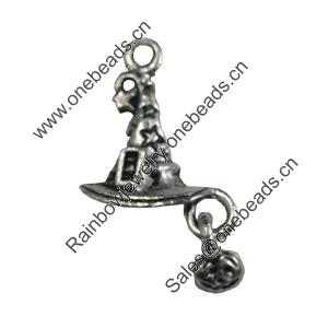 Pendant/Charm, Fashion Zinc Alloy Jewelry Findings, Lead-free, 15x21mm, Sold by Bag