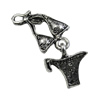 Pendant/Charm, Fashion Zinc Alloy Jewelry Findings, Lead-free, 10x28mm, Sold by Bag