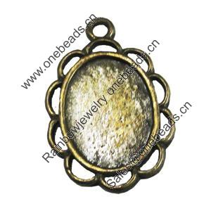 Zinc Alloy Cabochon Settings, Fashion jewelry findings, 19x28mm, inner dia:13x17mm, Sold by bag