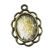 Zinc Alloy Cabochon Settings, Fashion jewelry findings, 19x28mm, inner dia:13x17mm, Sold by bag