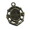 Zinc Alloy Cabochon Settings, Fashion jewelry findings, 13x17mm, inner dia:7x9mm, Sold by bag