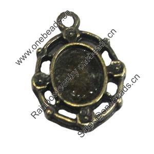 Zinc Alloy Cabochon Settings, Fashion jewelry findings, 13x17mm, inner dia:7x9mm, Sold by bag