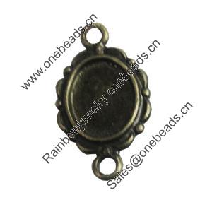 Zinc Alloy Cabochon Settings, Fashion jewelry findings, 12x20mm, inner dia:8x10mm, Sold by bag