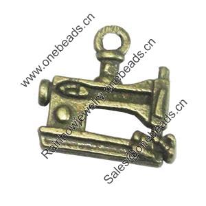 Pendant/Charm, Fashion Zinc Alloy Jewelry Findings, Lead-free, 14x16mm, Sold by Bag