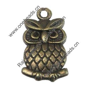 Pendant/Charm, Fashion Zinc Alloy Jewelry Findings, Lead-free, 11x18mm, Sold by Bag