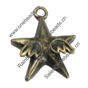 Pendant/Charm, Fashion Zinc Alloy Jewelry Findings, Lead-free, 18x20mm, Sold by Bag