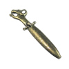 Pendant/Charm, Fashion Zinc Alloy Jewelry Findings, Lead-free, 8x36mm, Sold by Bag