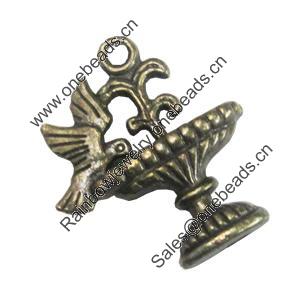 Pendant/Charm, Fashion Zinc Alloy Jewelry Findings, Lead-free, 18x20mm, Sold by Bag