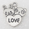 Zinc alloy charm, Fashion jewelry findings,  lead-free, 18x20mm, Sold by Bag