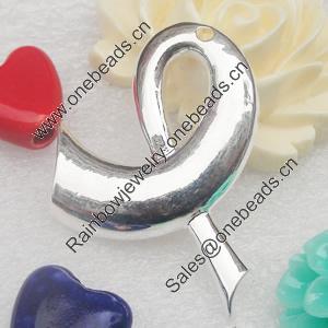 Zinc Alloy Charm, silver color, Nickel-free & Lead-free, 34x37mm, Sold by PC 