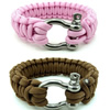 Survival Bracelet，made with super strength military spec paracord and stainless shackle, 7.8 inch, sold by PC