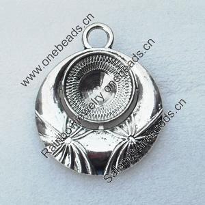 Pendant/Charm, Fashion Zinc Alloy Jewelry Findings, Lead-free, Flat Round 57x69mm, Sold by Bag