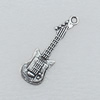 Pendant/Charm, Fashion Zinc Alloy Jewelry Findings, Lead-free, Guitar 11x32mm, Sold by Bag